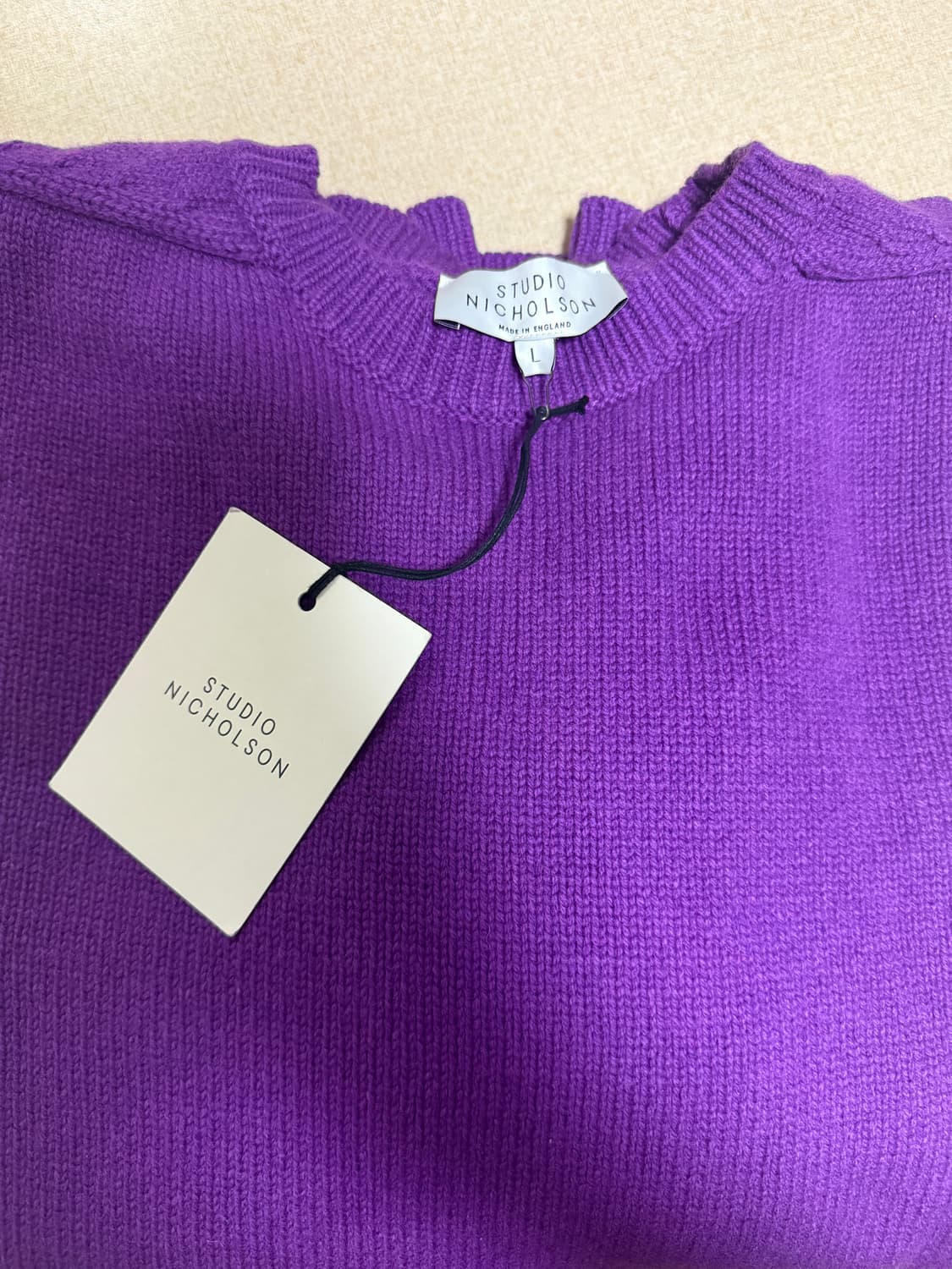 스튜디오 니콜슨 니트 헤밀, 보라, L 상품이미지1