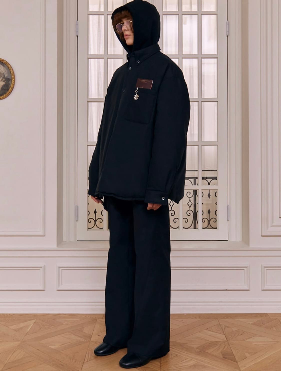 STU 구스다운 블랙 패딩셔츠(L) 상품이미지1