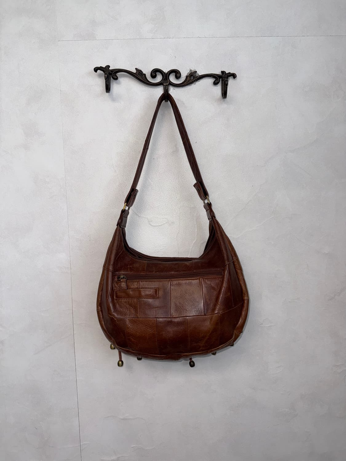 Brown western laceup leather 숄더백 상품이미지4