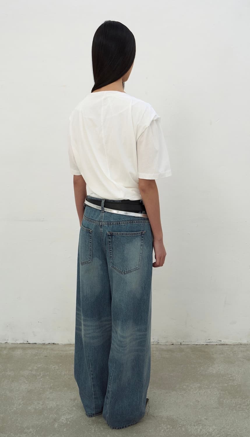 LCDC 화이트 트위스트 티셔츠 (M) 상품이미지4