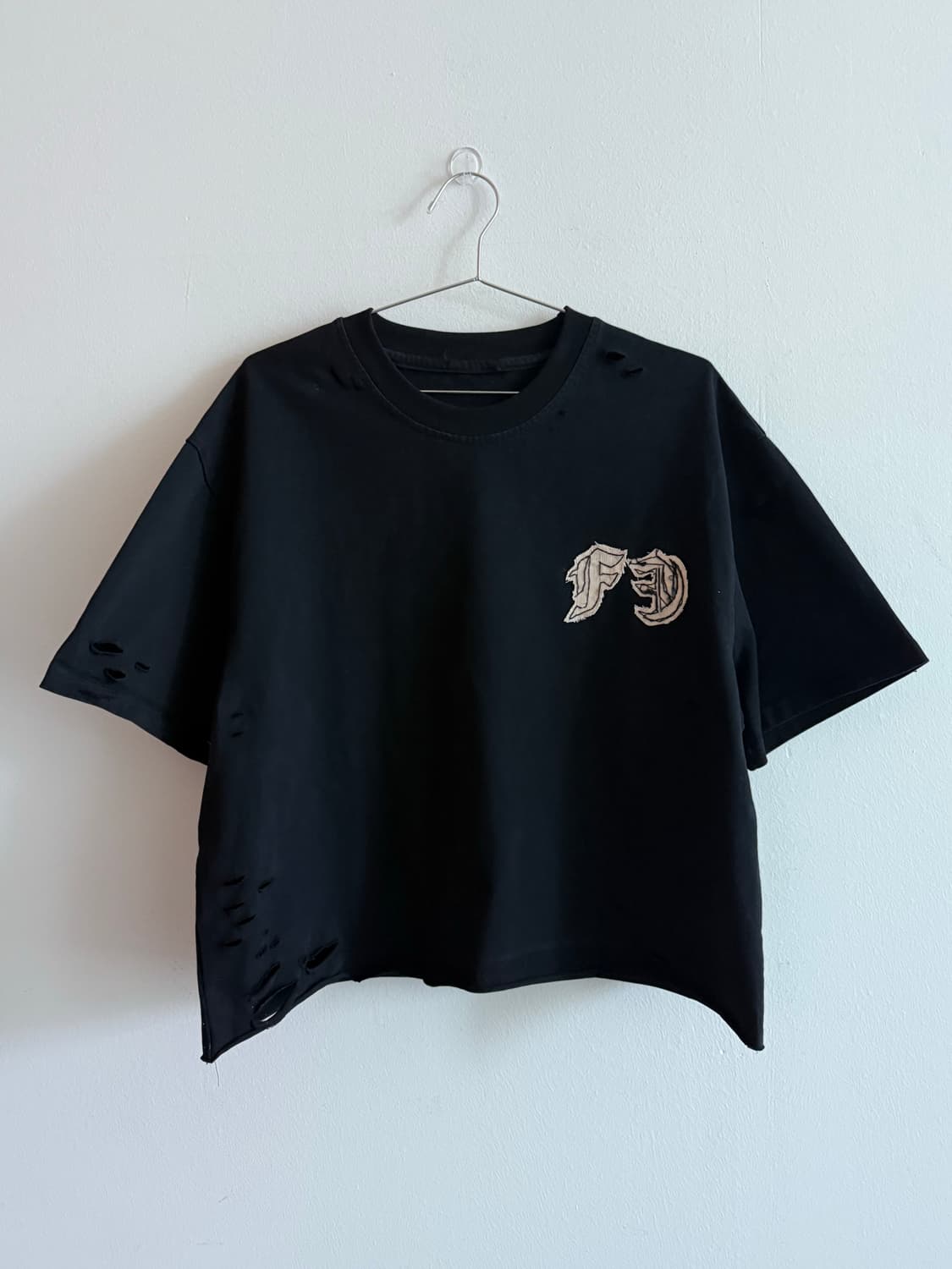 핸드메이드 빈티지 자수패치 커스텀 반팔티  상품이미지9