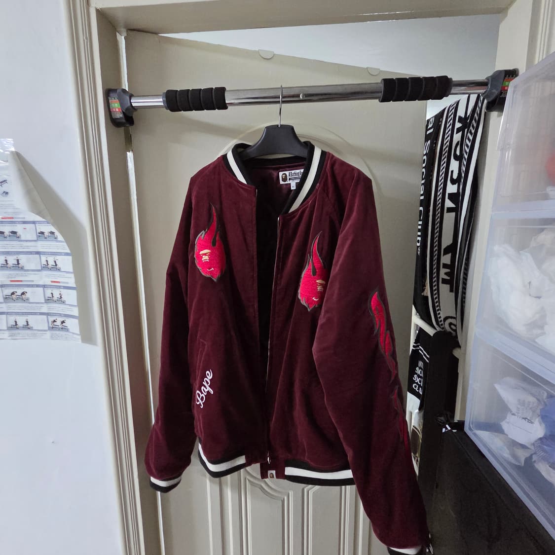 베이프 벨루어 수베니 어 버건디 자켓 상품이미지2