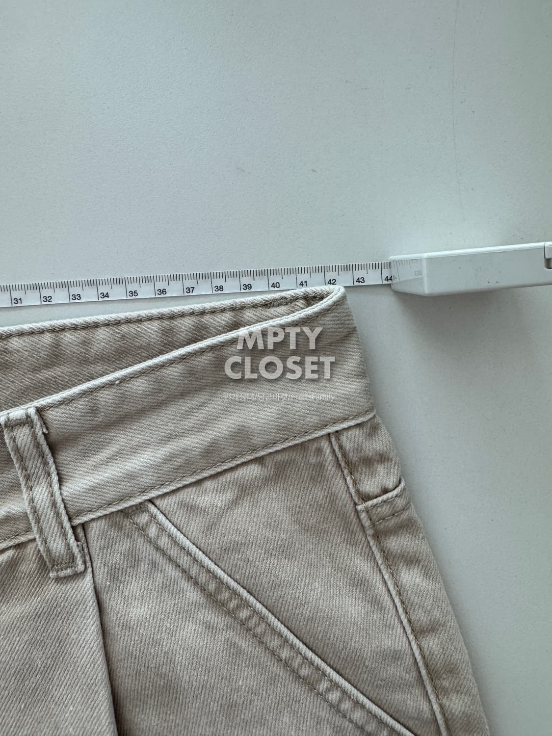 [L] 유니폼브릿지 원턱 데님 쇼츠 베이지 상품이미지6