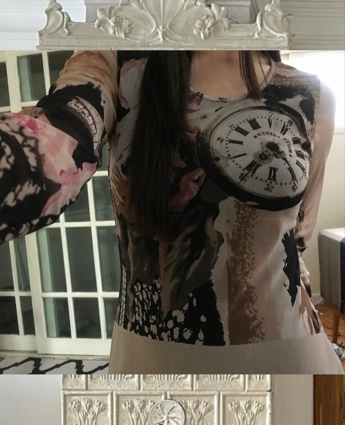 나우시카 nowsika 빈티지 패턴 매쉬 탑 상품이미지2