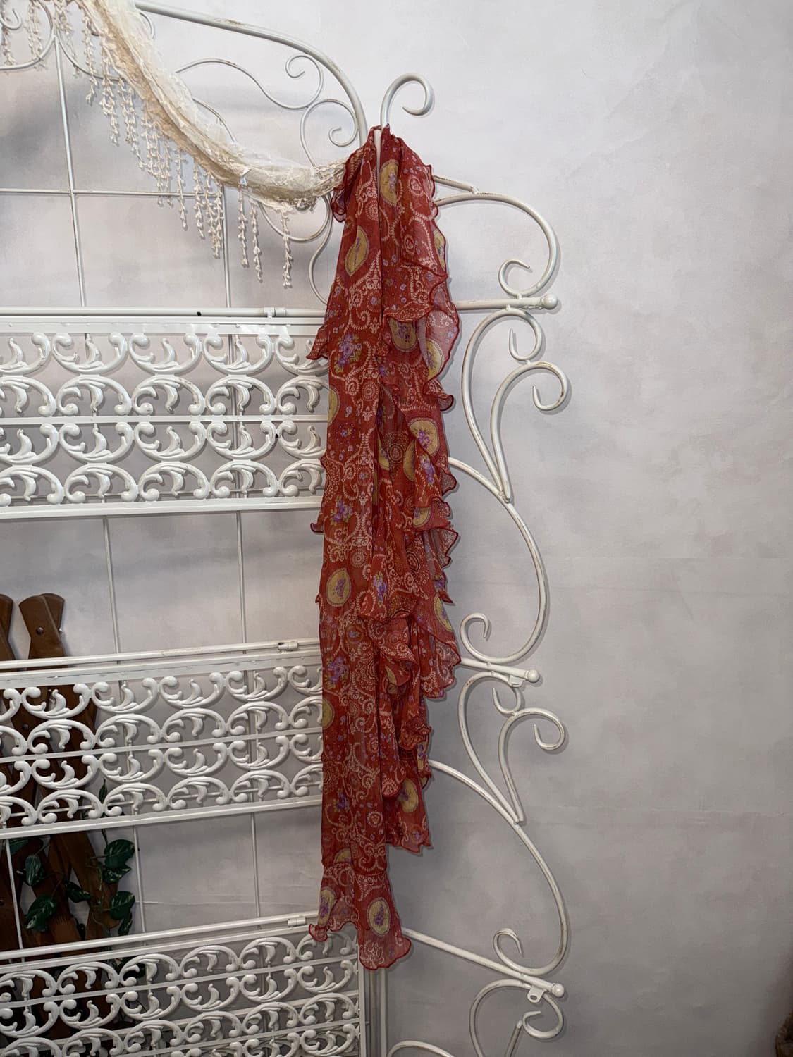 Renoma coral bohemian floral silk scarf 상품이미지3