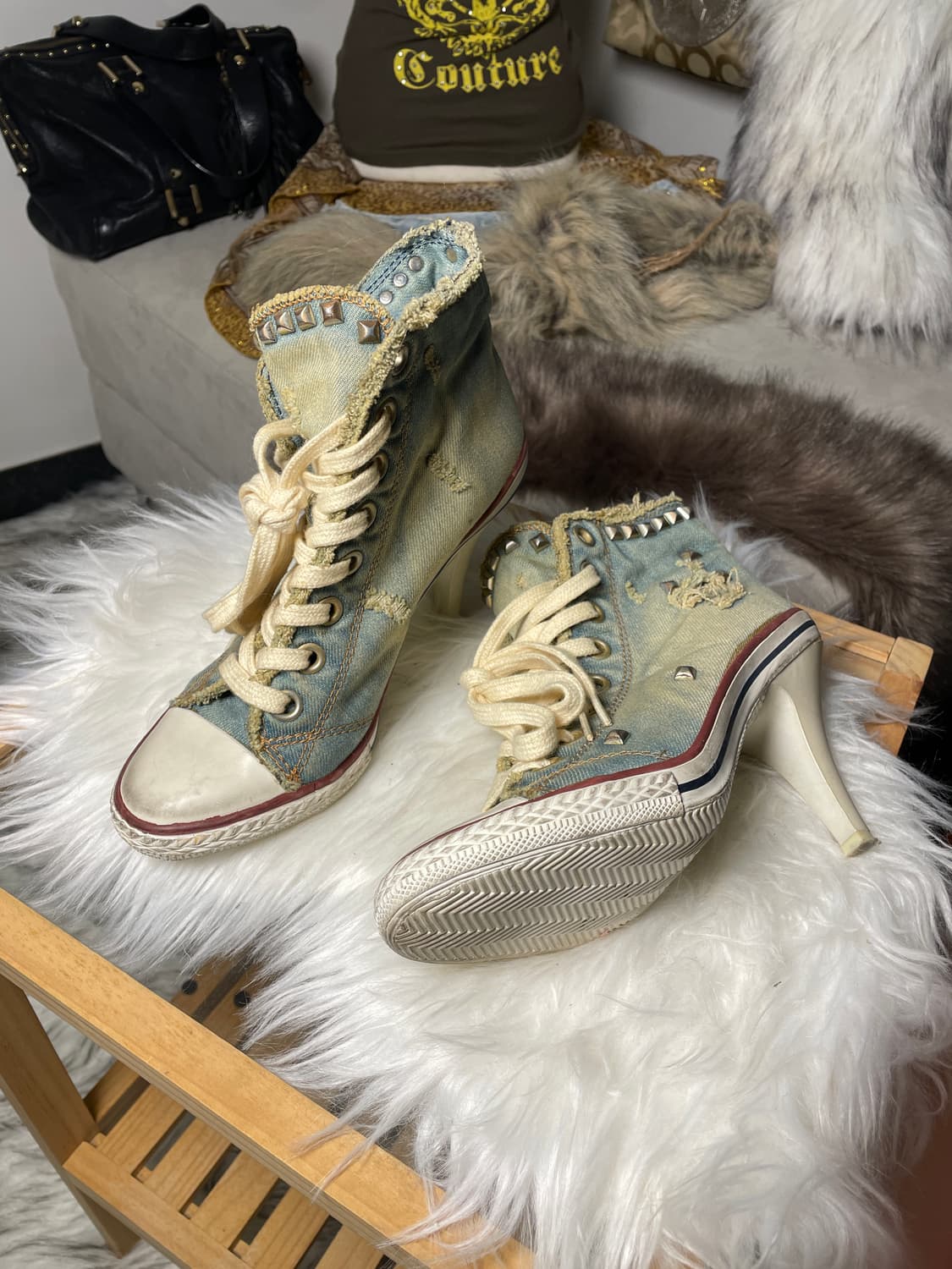 ASH 데님 스터드 힐 스니커즈 상품이미지2