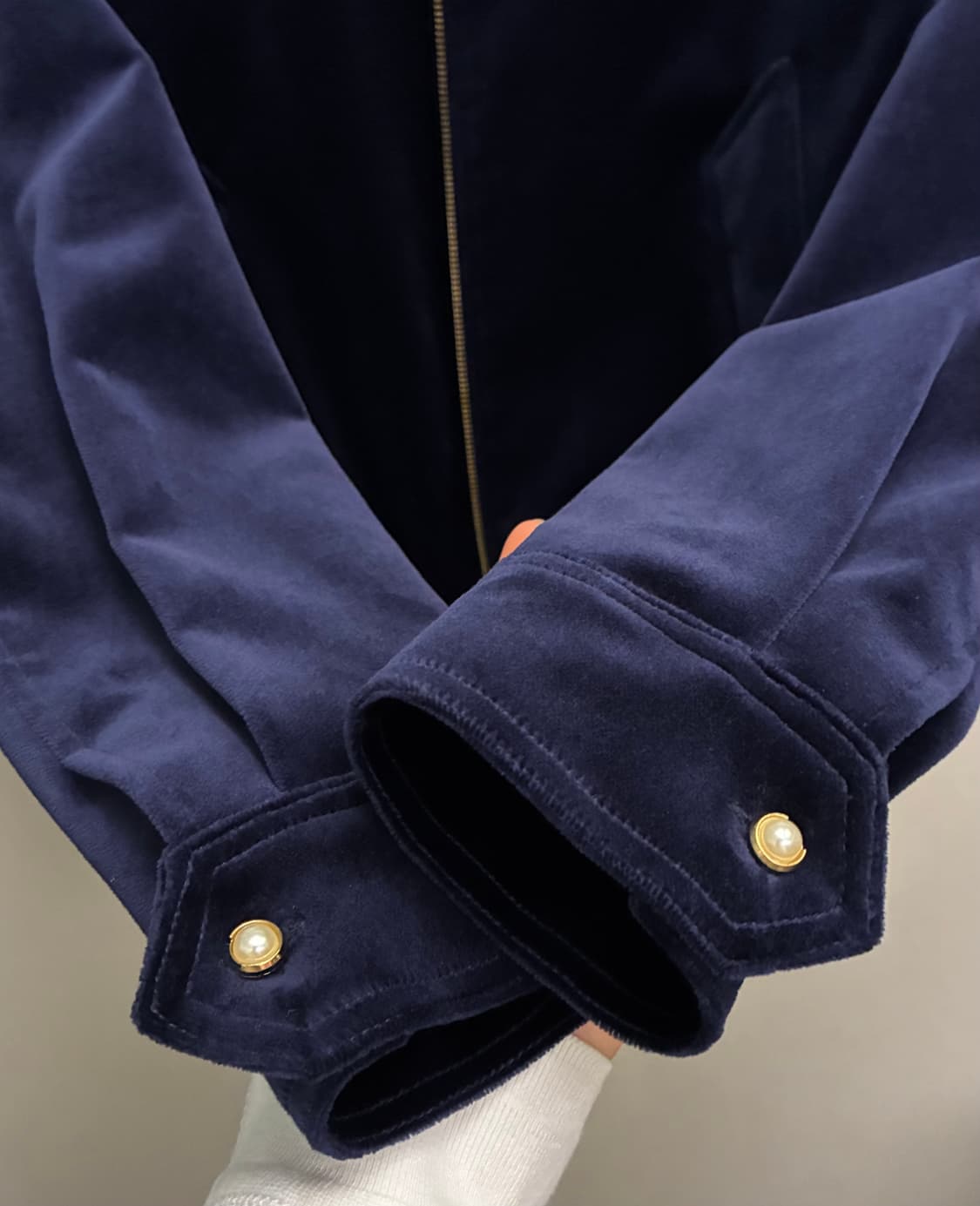 (50/105)Noirer 노이어 벨벳 웨스턴 크롭자켓 네이비 상품이미지5