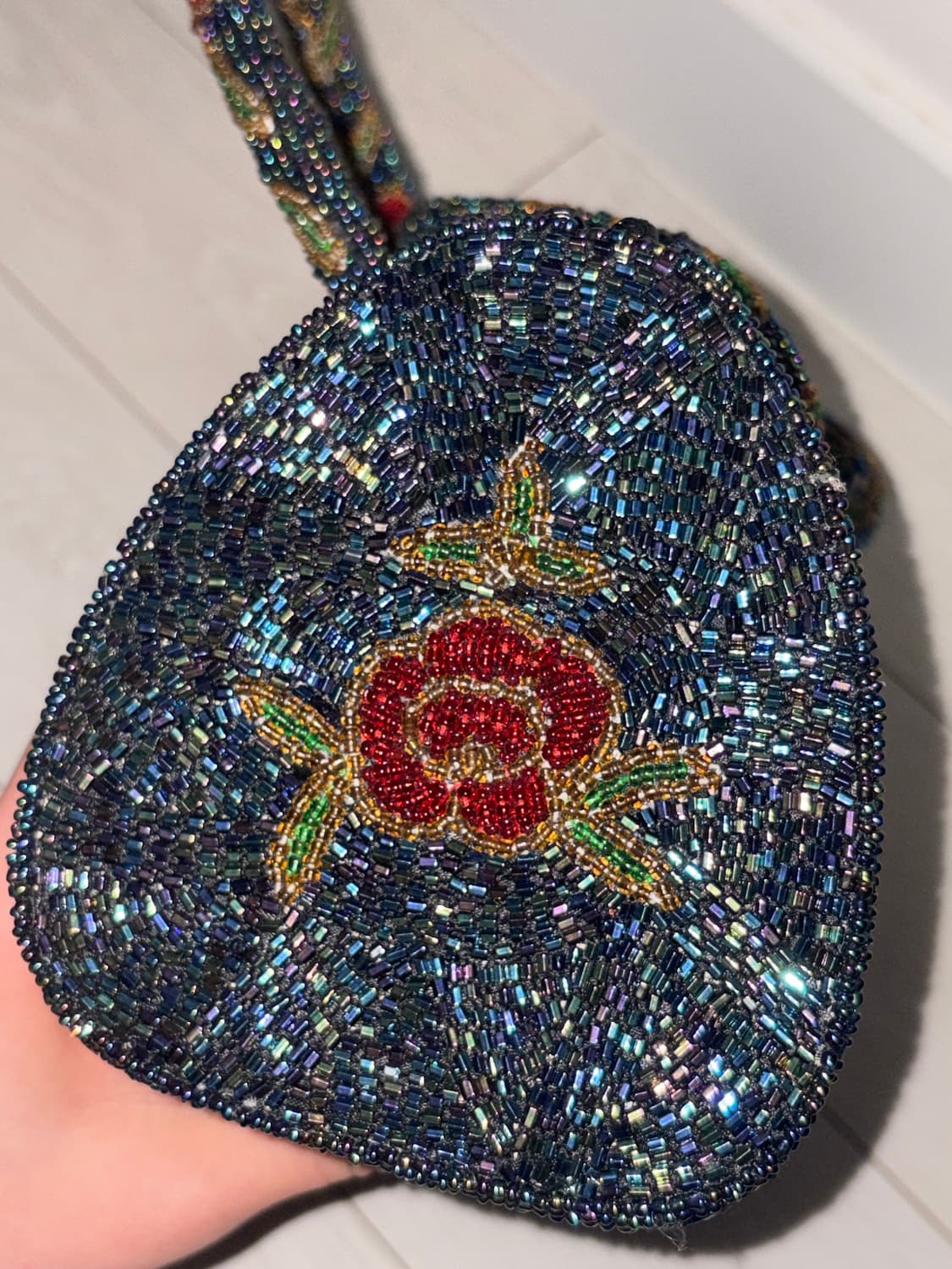 (희귀) 빈티지 오리엔탈 장미 비즈 핸드백🌹✨ 상품이미지4