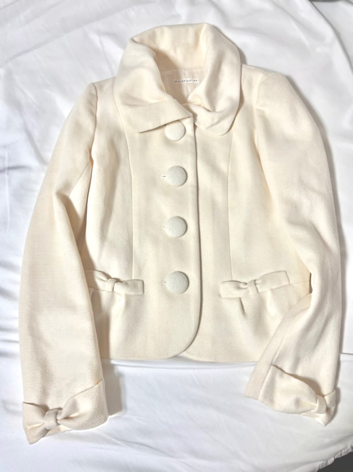 일브 로디스포토깔 윌셀렉션 리본 숏코트 자켓 라떼갸루 리즈리사 앙크루즈 상품이미지1