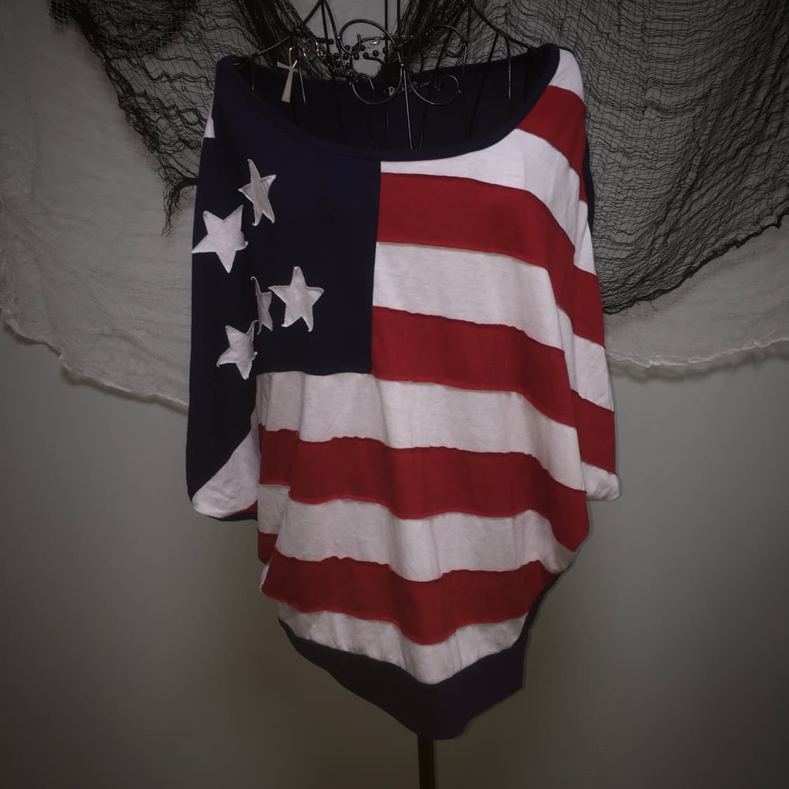 Dig Deep american flag off-shoulder T 상품이미지1
