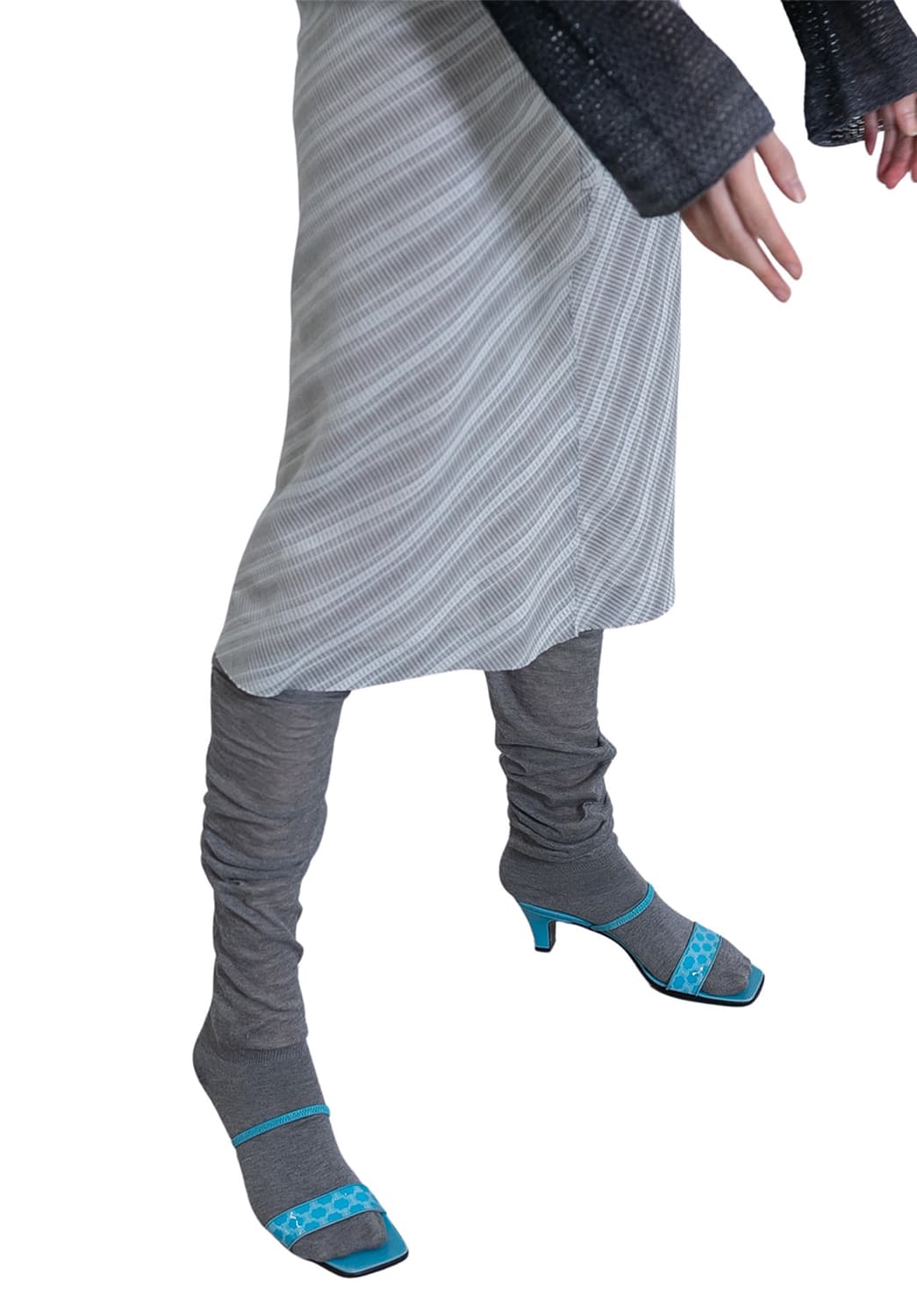 [F]퍼버즈 26ss 멜티드 스티치 양말/그레이 상품이미지2