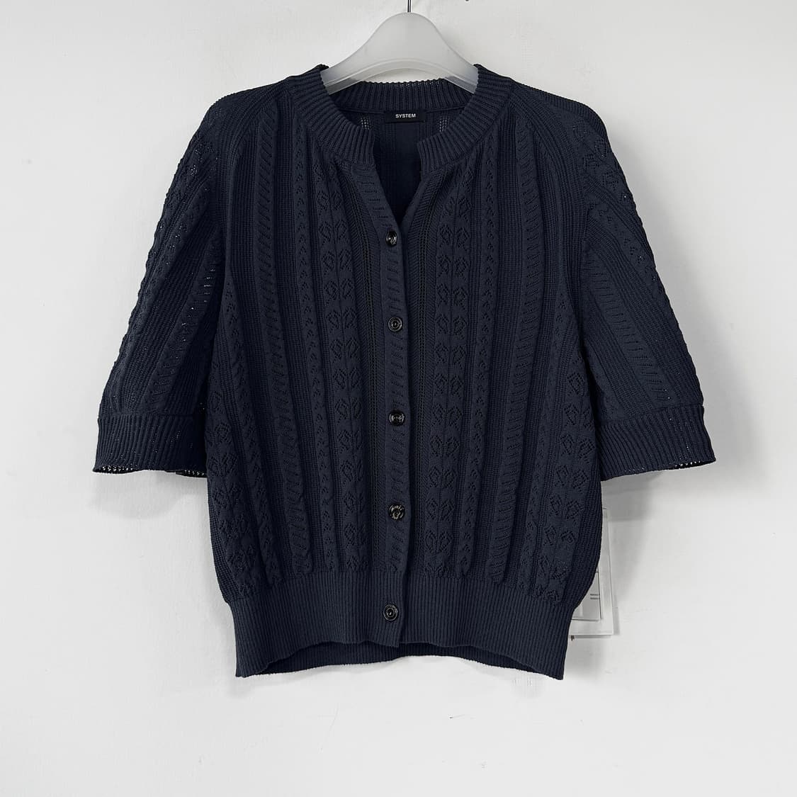 시스템 24 아일렛 반팔 니트 가디건 상품이미지1