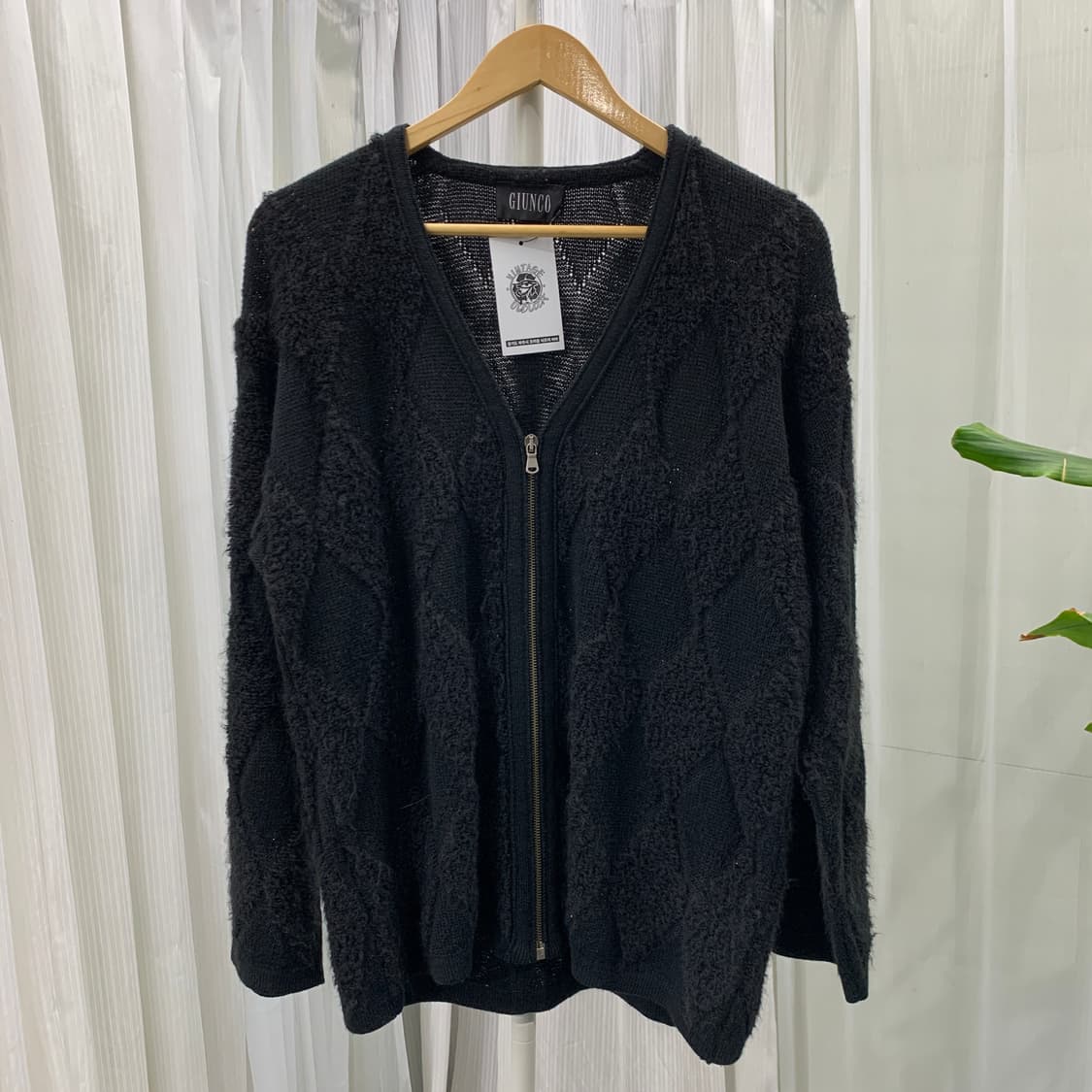 빈티지 GIUNCO 아가일 테리 니트 가디건 1879 상품이미지1