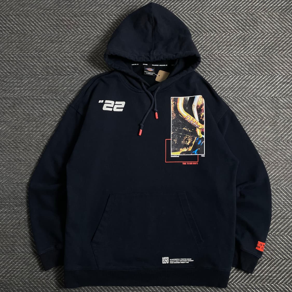 00s 디키즈 패치워크 그래픽 박시핏 후드 티셔츠o 5051 상품이미지1