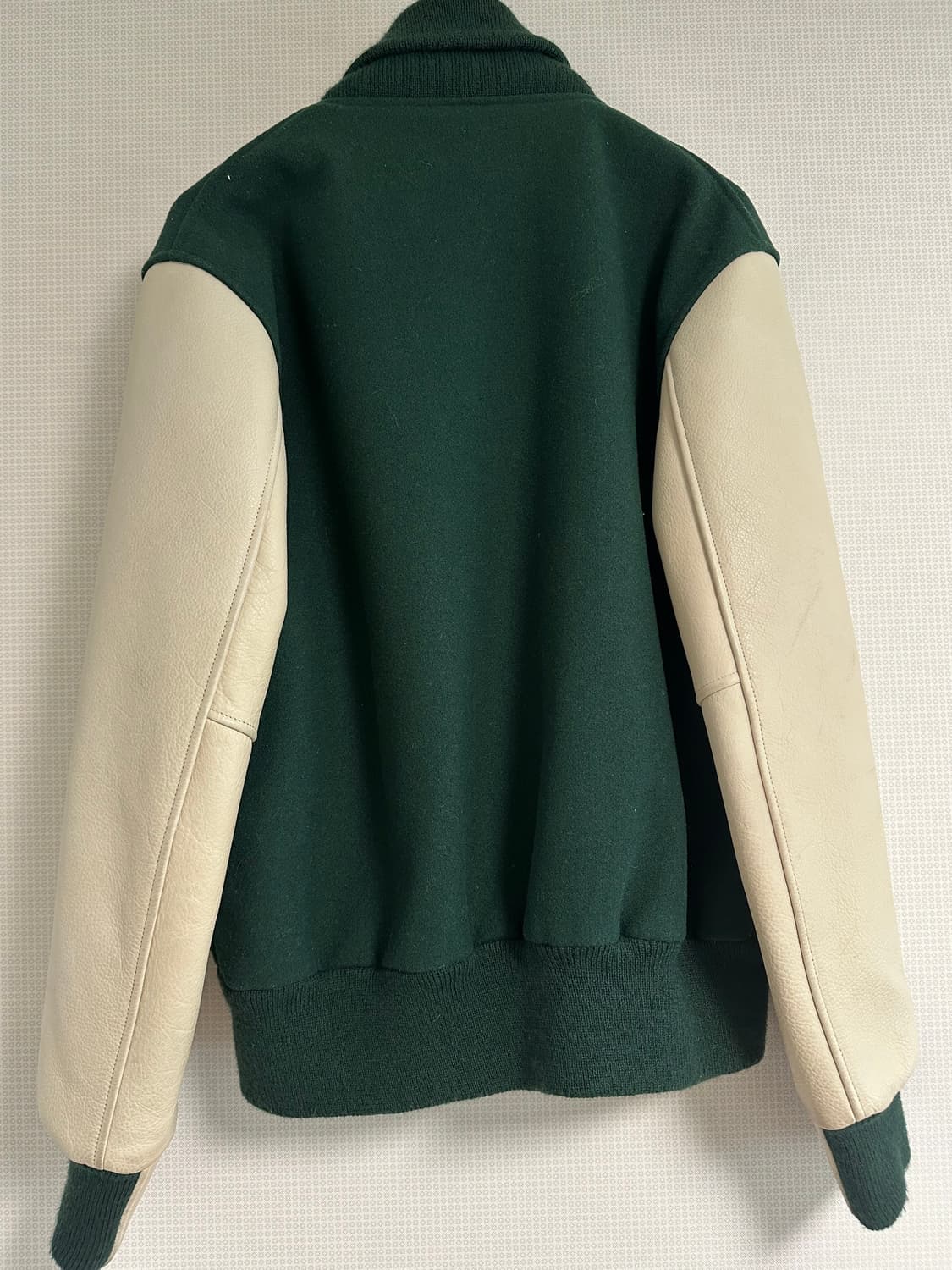 골든베어 바시티 자켓 M(그린X크림) 상품이미지5