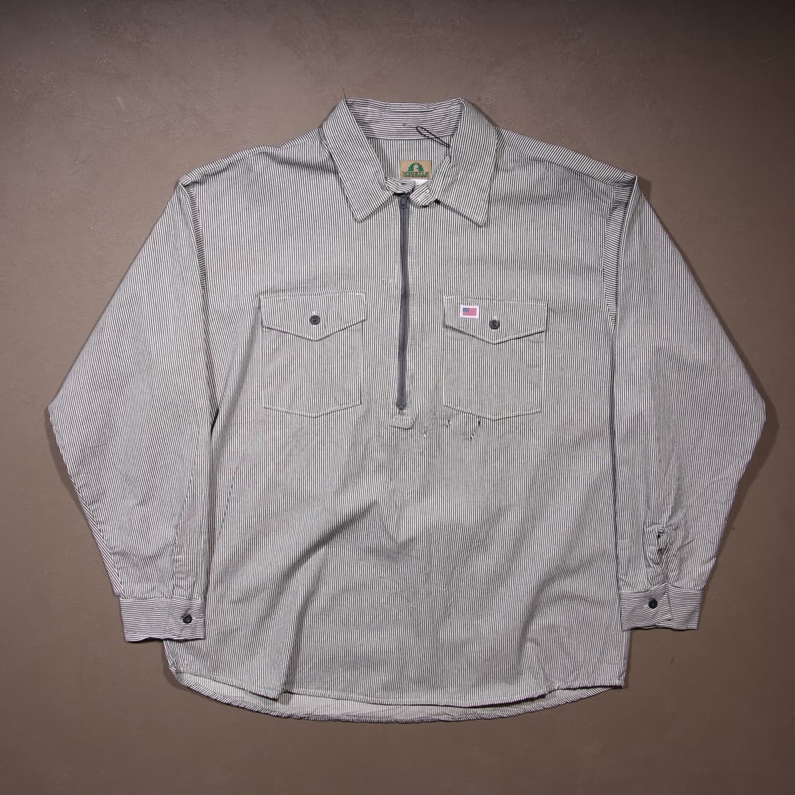 WHISTLE WORKWEAR 시어서커 반집업 셔츠 상품이미지1