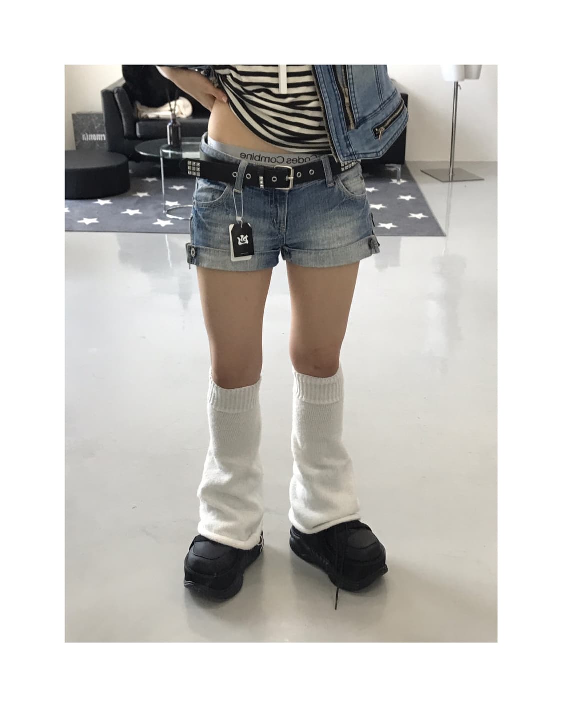 Jpn detail denim mini shorts 상품이미지1