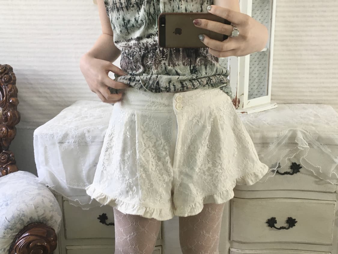 일본빈티지 로걀 히메 갸루 레이스 큐롯 팬츠 상품이미지1