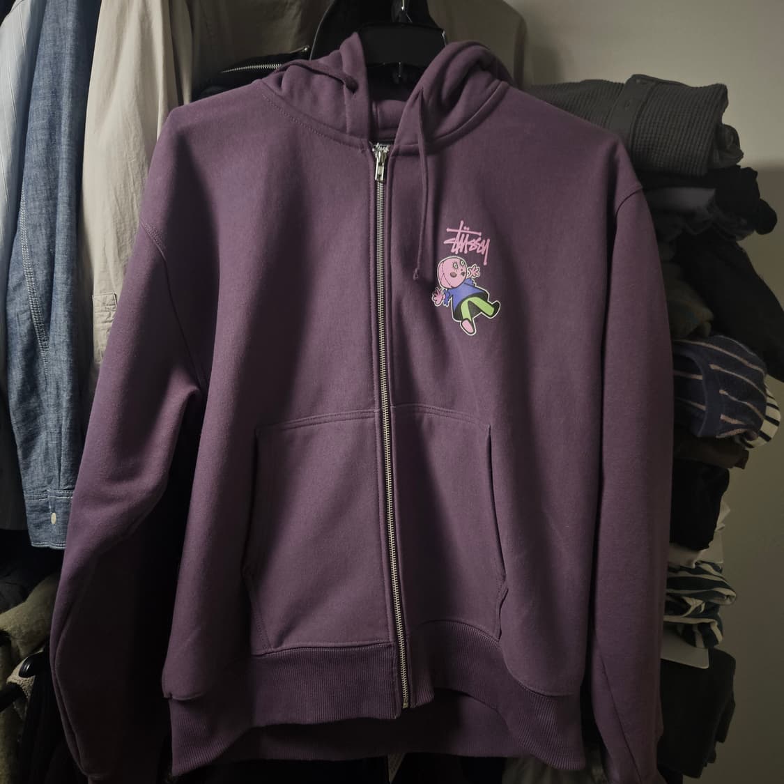 (L)스투시 돌리 퍼플 보라 후드집업 팝니다. 희귀 상품이미지1