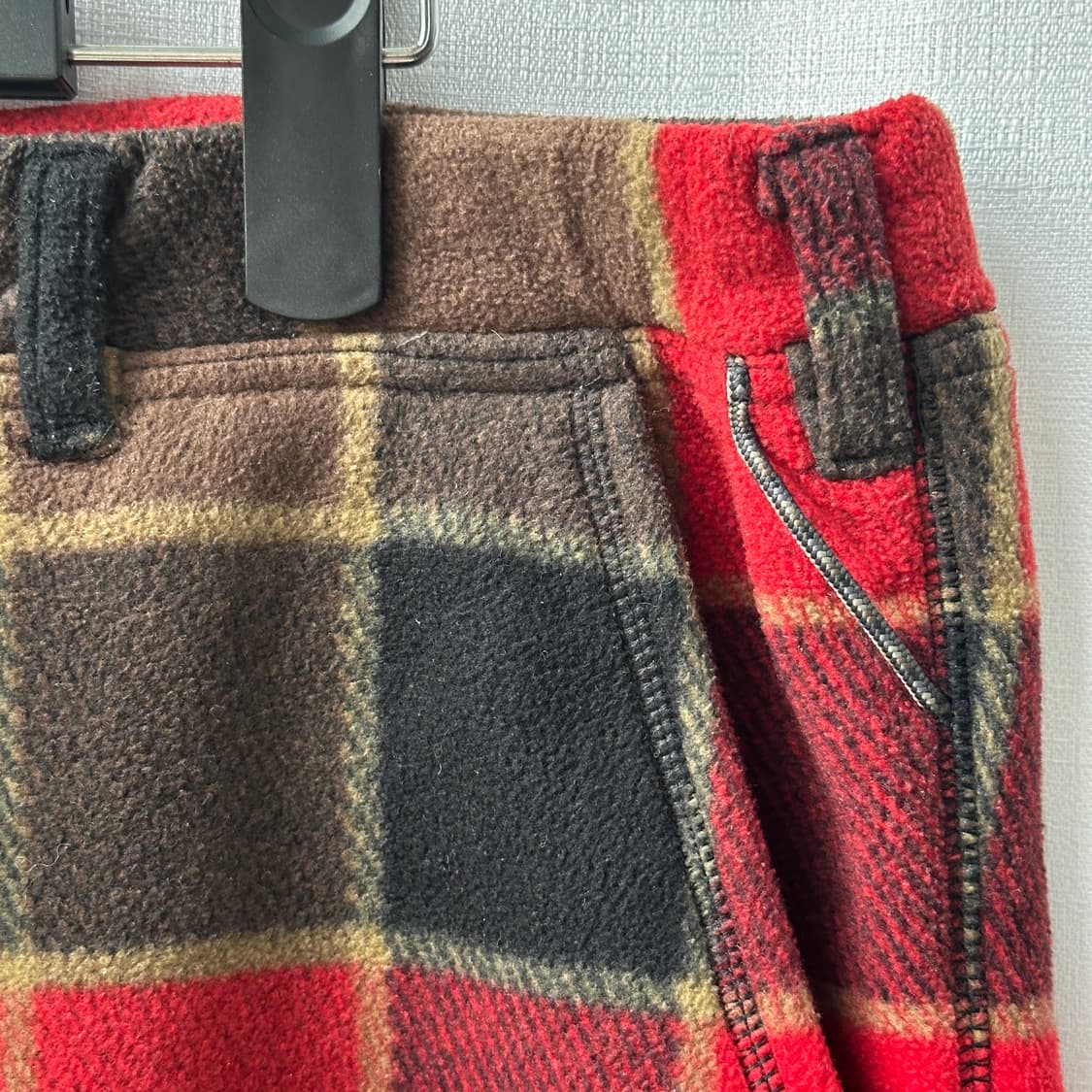 컬럼비아 Columbia 체크 플리스 스트레이트 팬츠 레드 M 상품이미지4