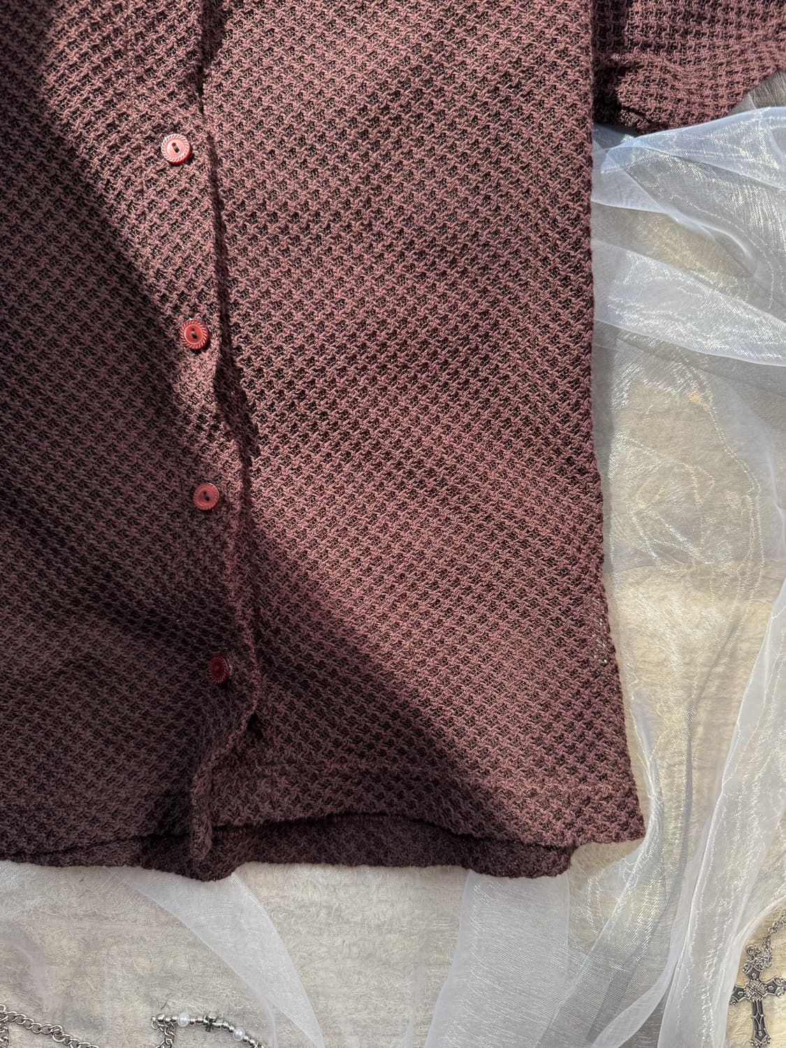  Brown Crochet Button Shirt 0154 상품이미지3