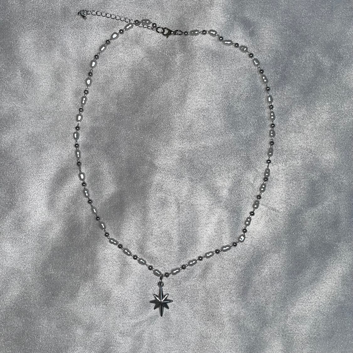 Pearl silver Vintage Necklace & unisex 상품이미지2