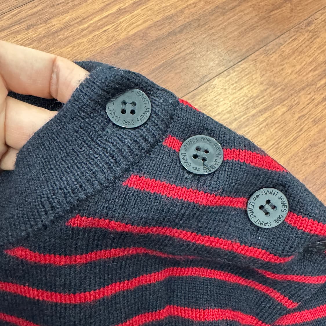 여성용 M~L 세인트제임스 피셔맨 스트라이프 울 니트  상품이미지3