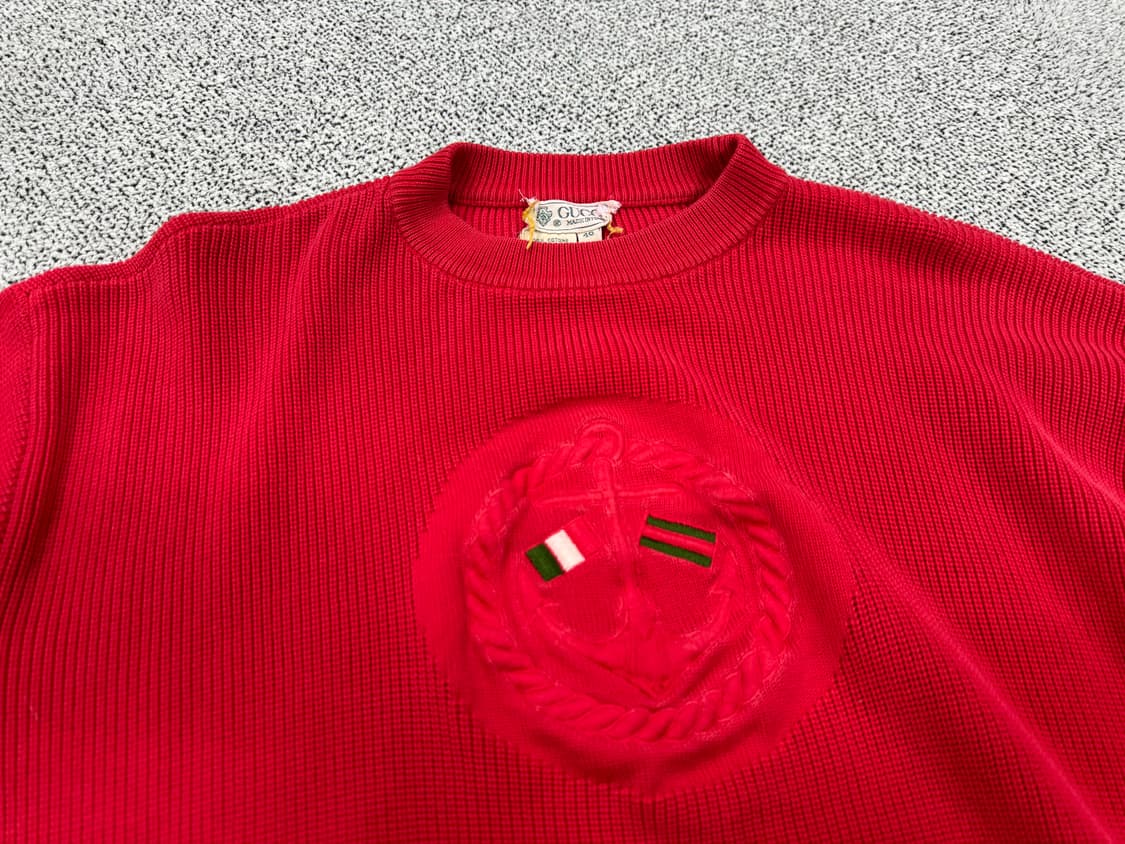 구찌 80s 빈티지 자수 니트 상품이미지3