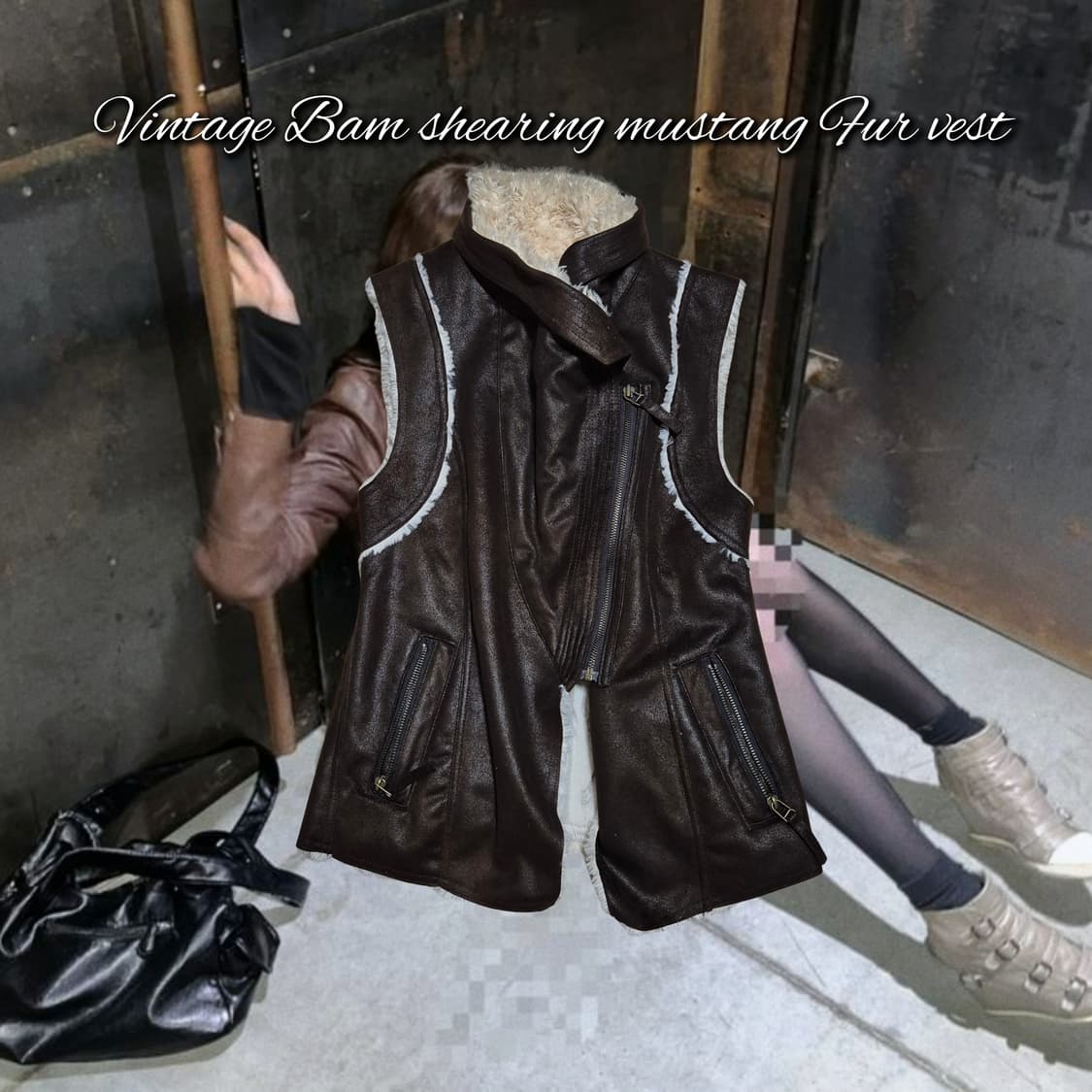 Vintage Bam shearing mustang Fur vest 상품이미지1