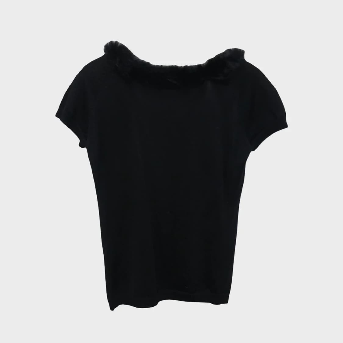 꼼사이즘 래빗퍼 포인트 블랙 반팔 울 니트 60384 상품이미지2