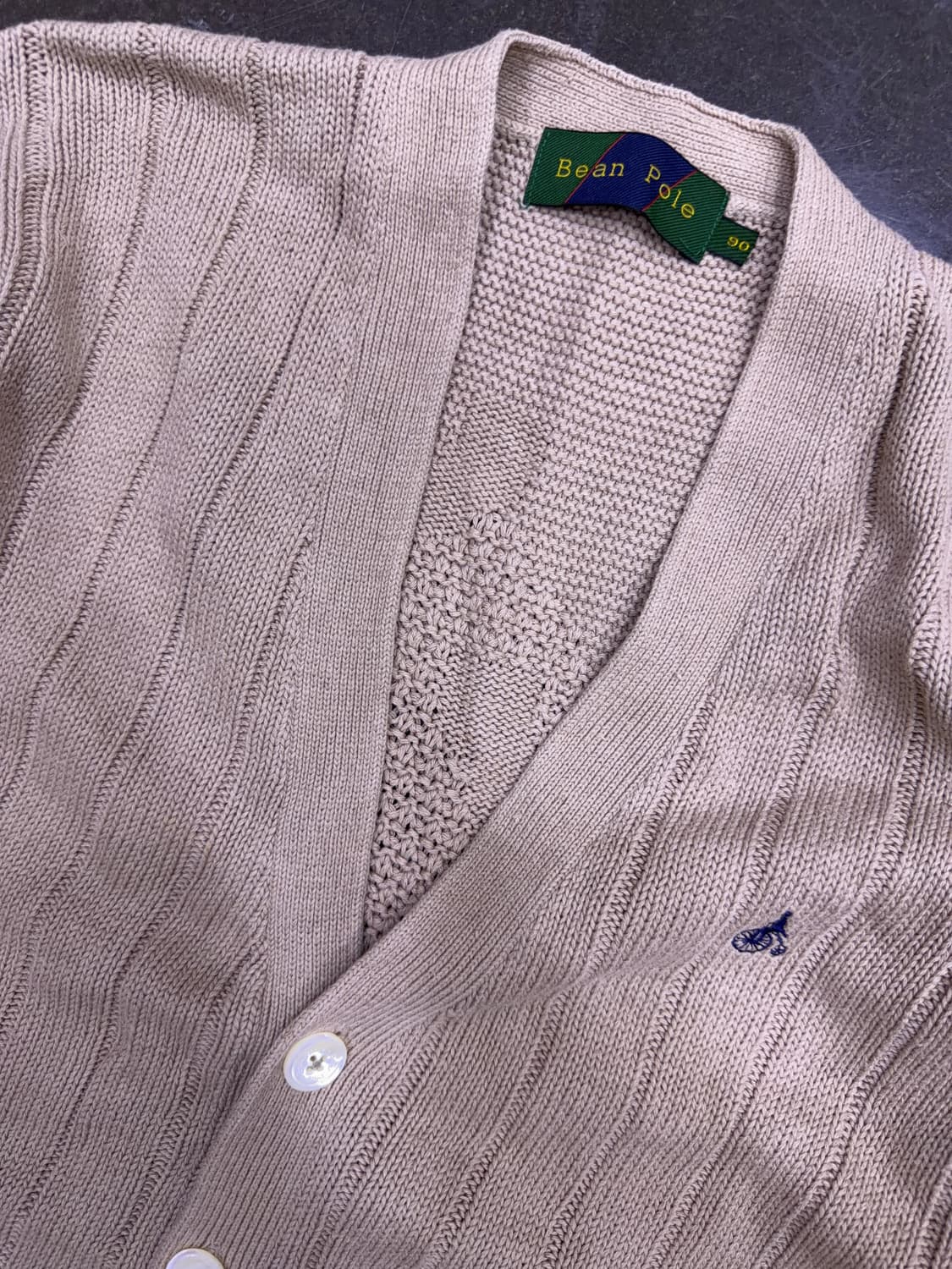 빈폴 골지 V넥 앵커 포인트 가디건 90 상품이미지3