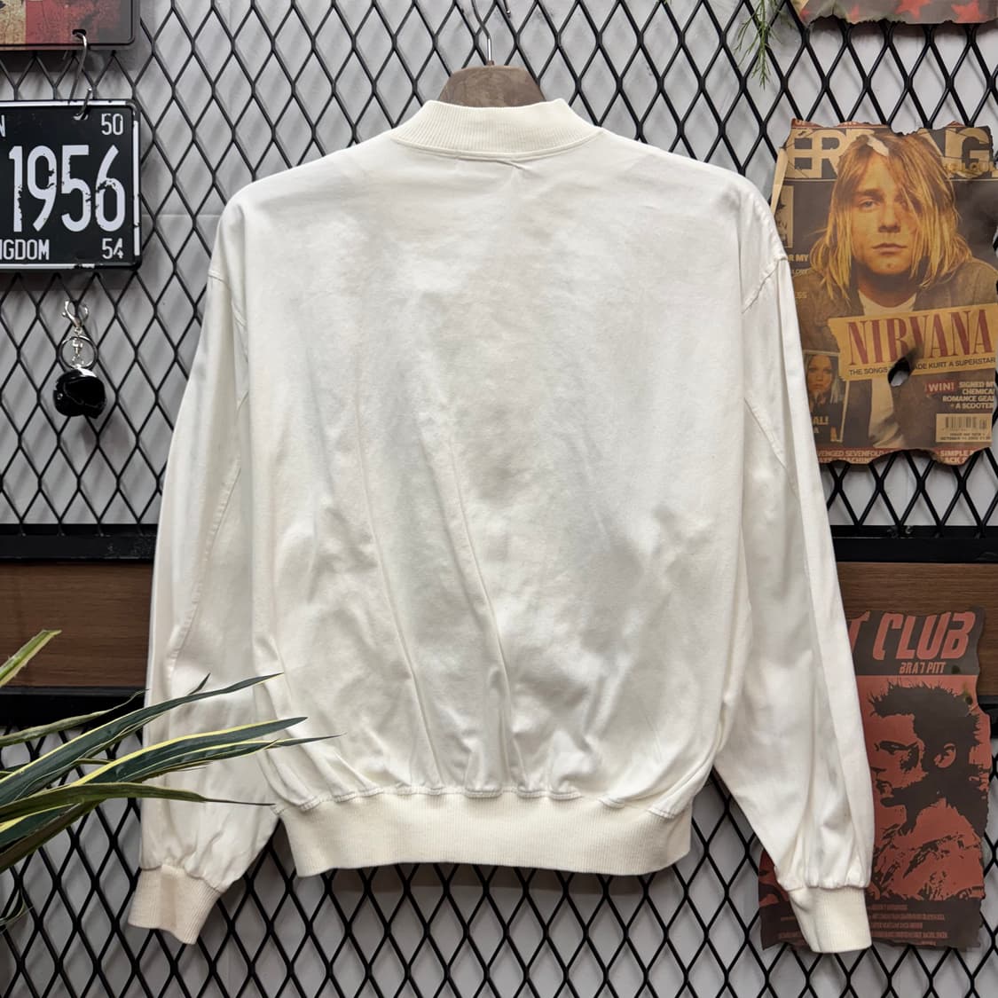 80s 도쿄 디즈니랜드 블루종 전면 미키마우스 로고 포인트 화이트 상품이미지2