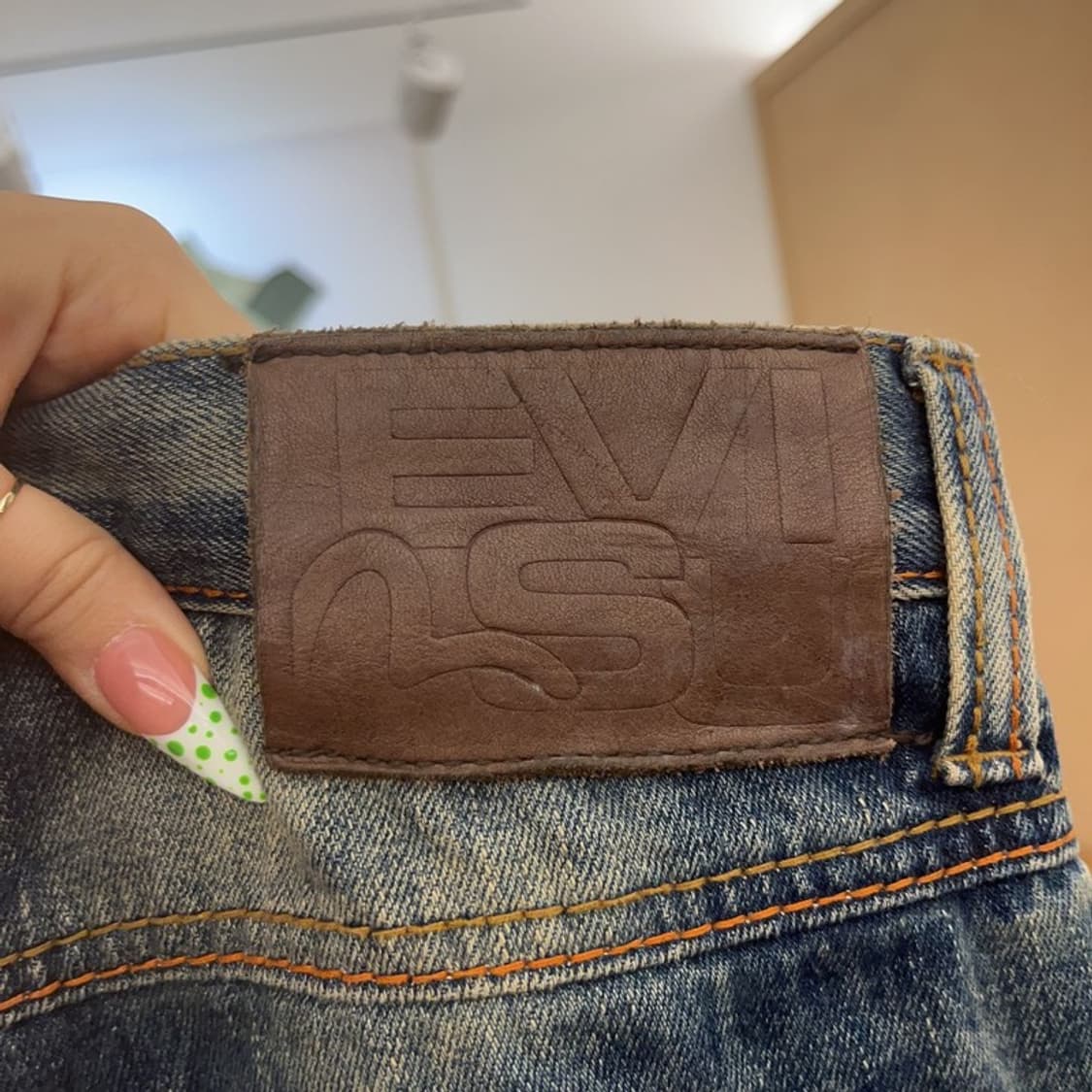 에비수  올드스쿨 키치 독수리자수 데님 청바지 30인치 C08875 상품이미지6