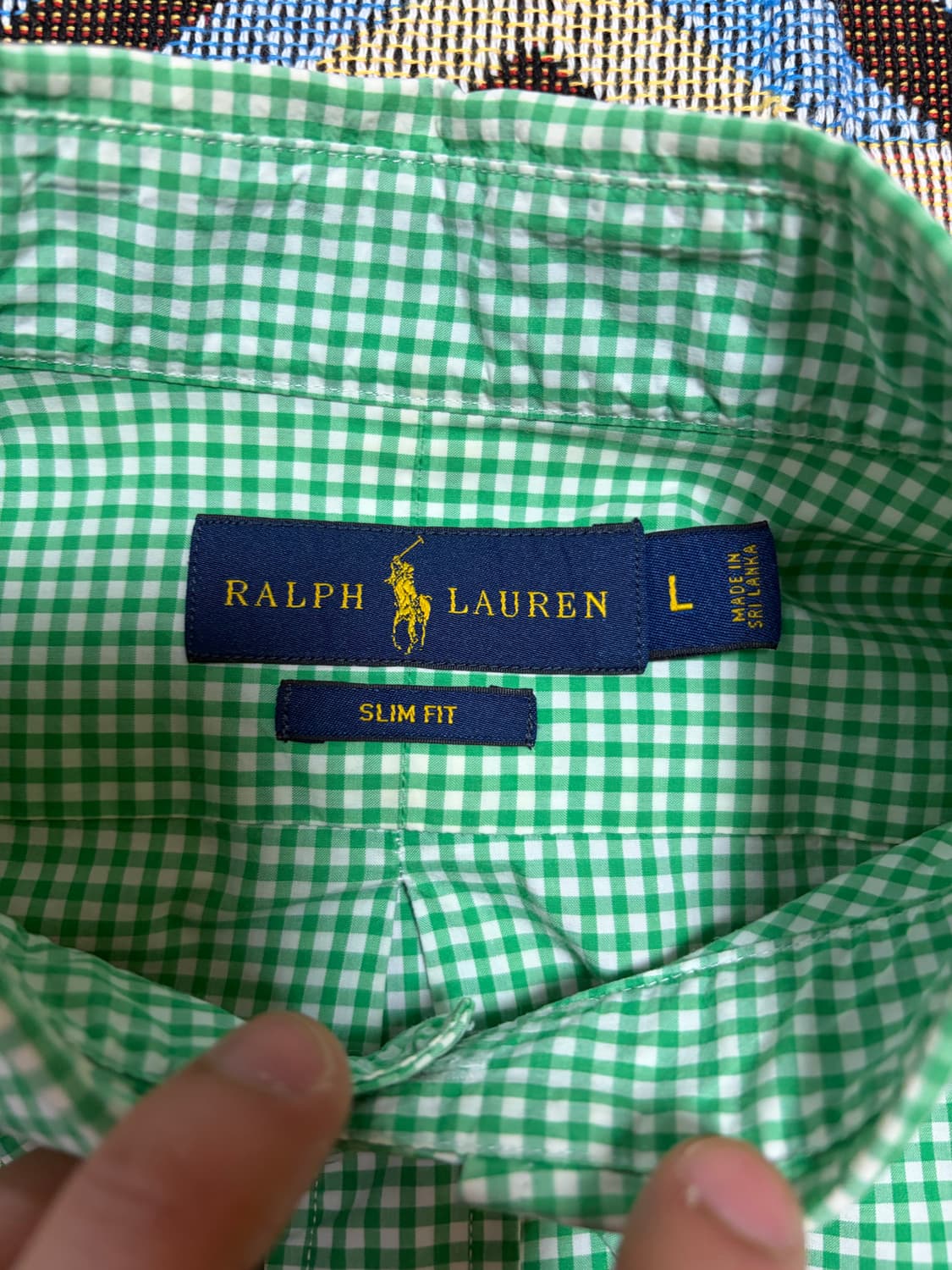 L) 폴로 랄프로렌 깅엄체크 셔츠 그린 상품이미지5