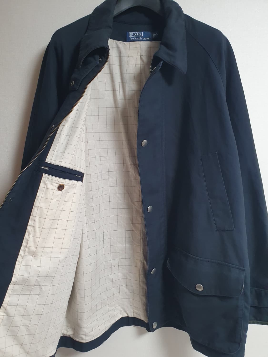 폴로 랄프로렌 네이비 필드 자켓 XL / 가죽카라 스탠드넥 상품이미지5