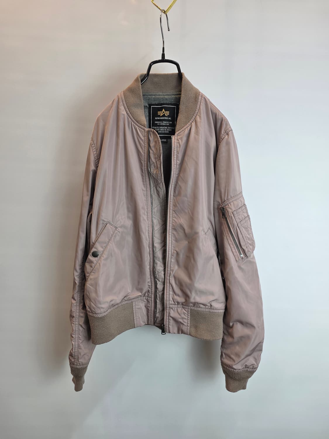 알파인더스트리MA-1봄버자켓핑크베이쥬 상품이미지6