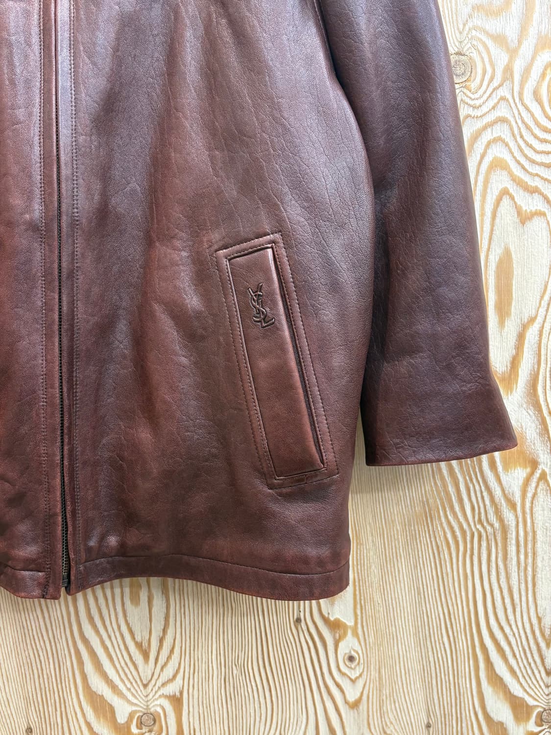 90s 입생로랑 레더 자켓 상품이미지4