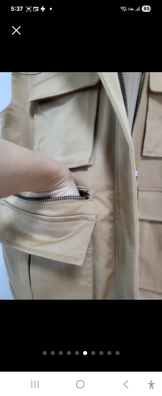 수납많은 베스트! 남녀공용Open Edit 베이지 포켓 베스트55-77 상품이미지5