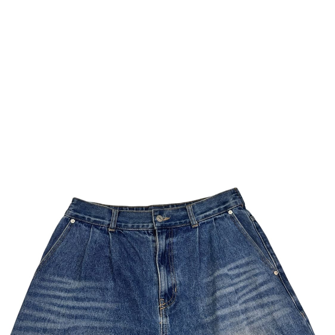 키뮤어 바이오워싱 하프 데님 팬츠 상품이미지2