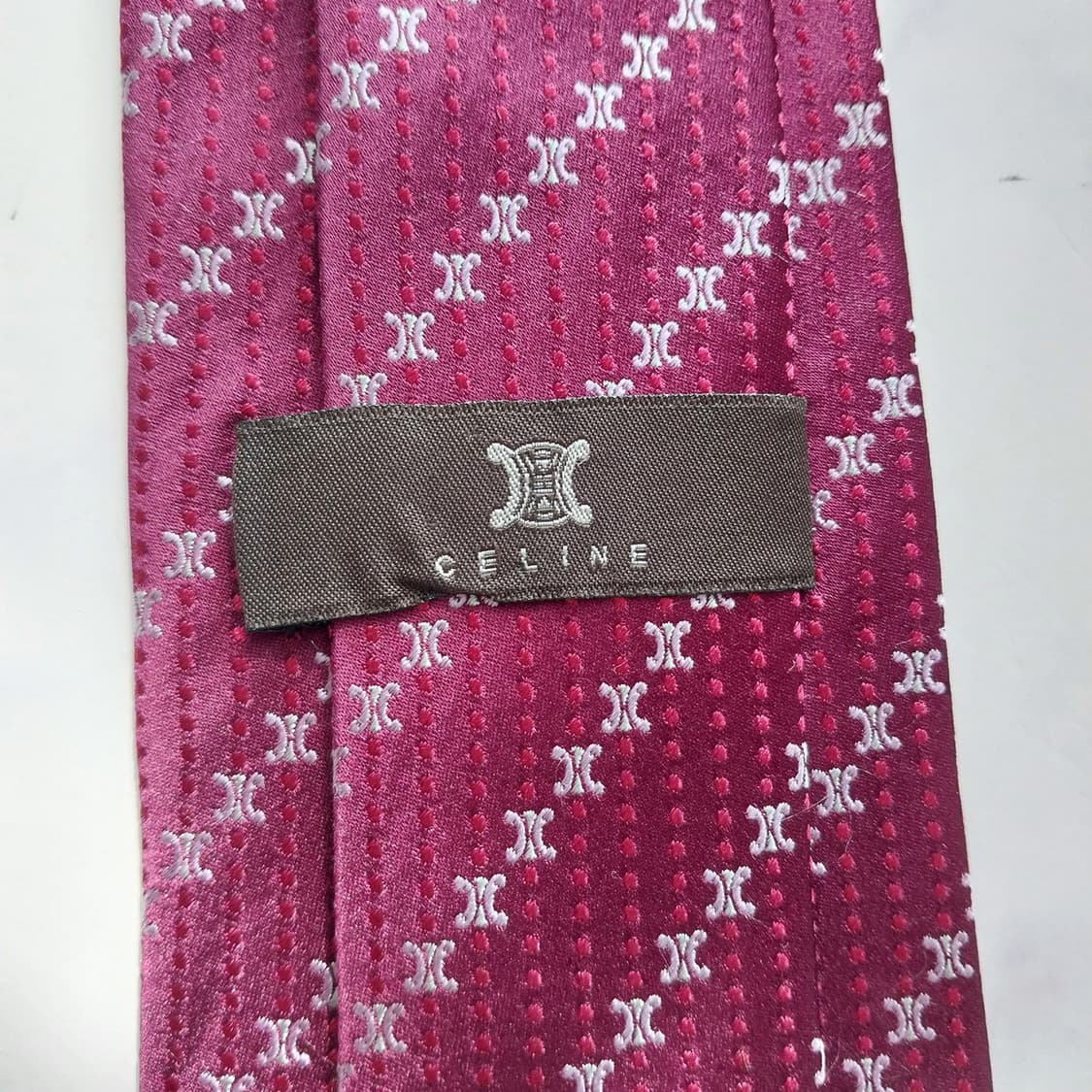 셀린느 실크 퍼플 트리오페 패턴 넥타이 9cm A+등급 K2158 상품이미지8