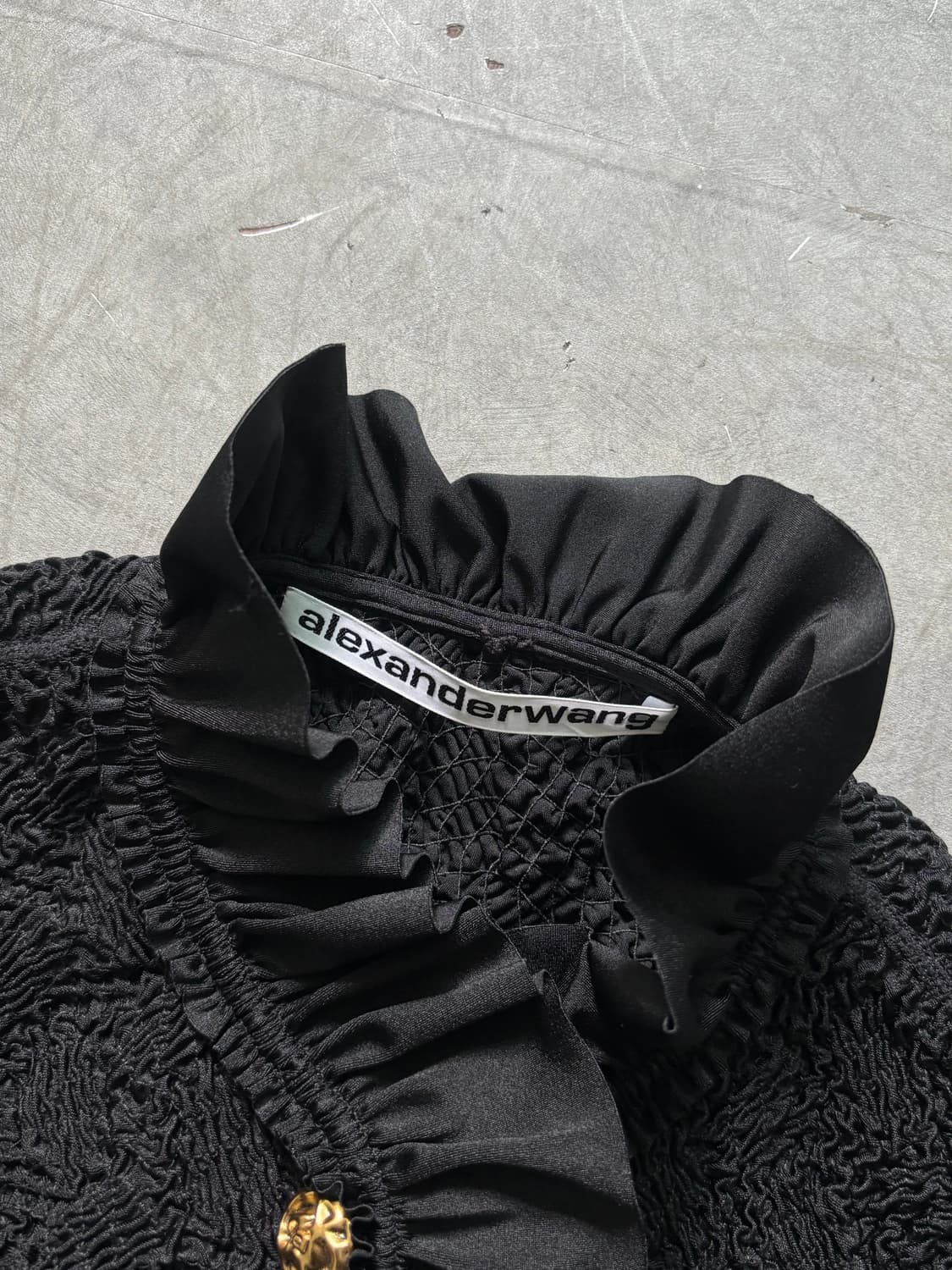 Alexander Wang 알렉산더 왕 블랙 플리츠 러플 크롭 자켓 상품이미지5