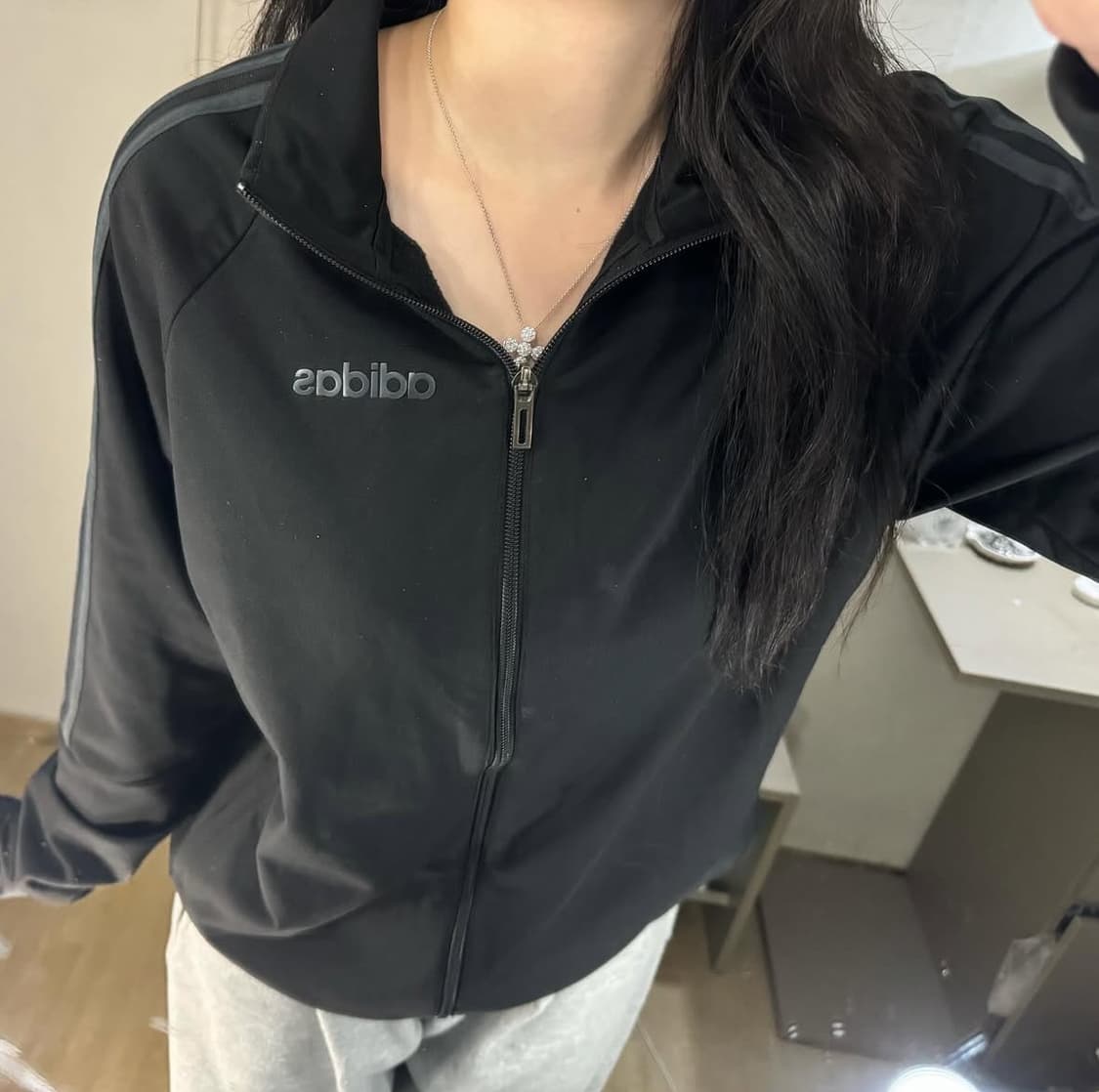 아디다스 영어 로고 삼선 져지 🖤 상품이미지2