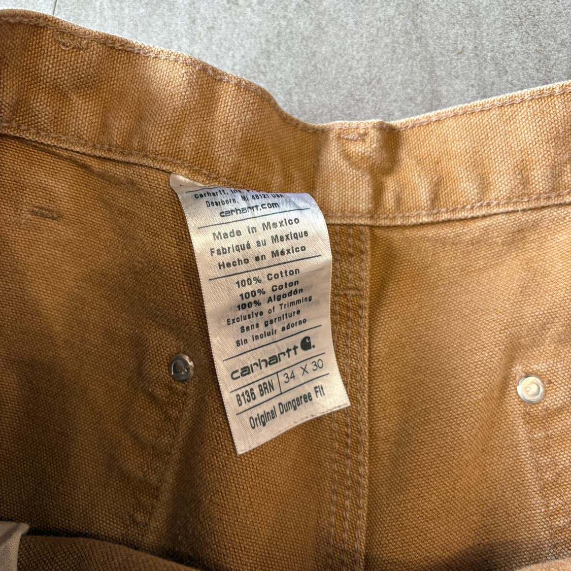 칼하트 브라운 더블니 팬츠 바지 상품이미지5