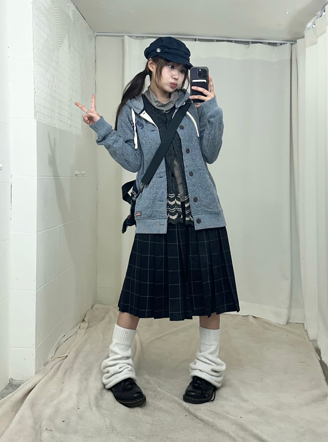 디키즈 네이비 그레이 모리걸 니혼진 코디세트 상품이미지1