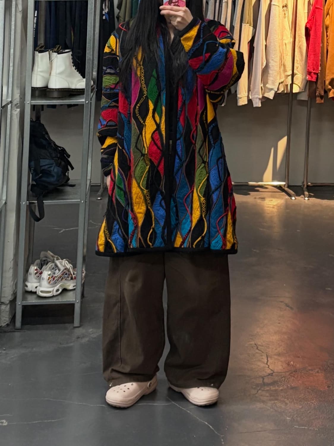 쿠지 오스트레일리아 케이블 니트 롱 가디건 A3147 상품이미지1