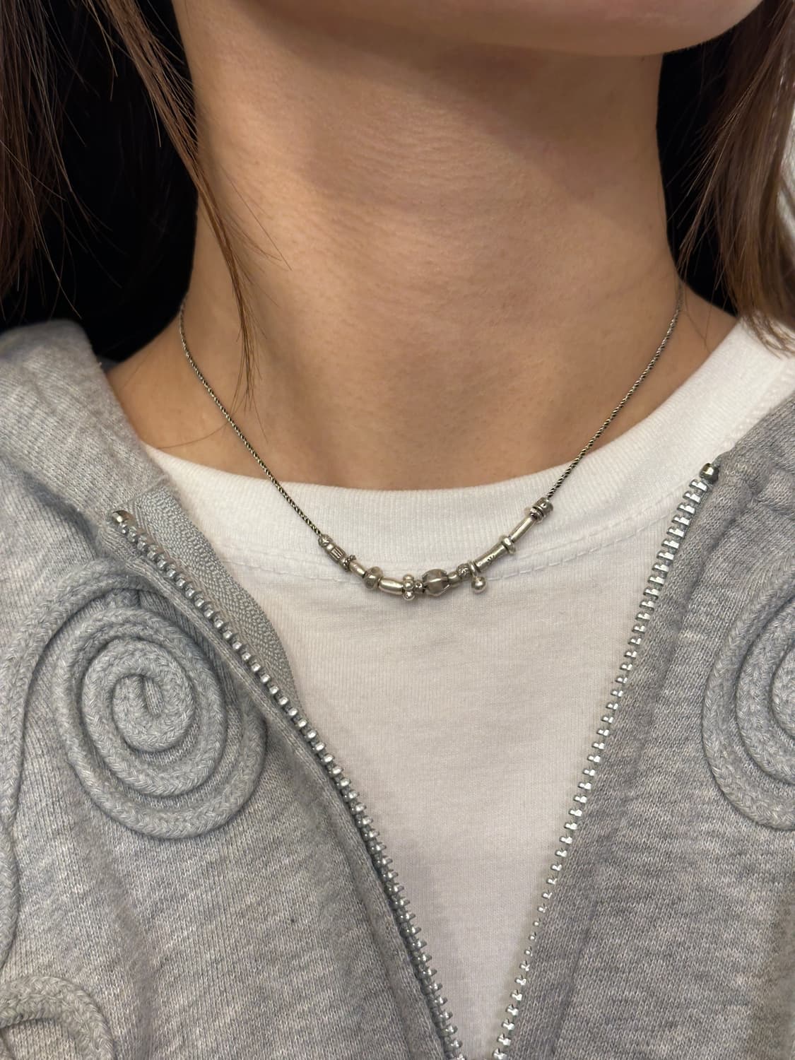 Musta karensilver mix Necklace 상품이미지4