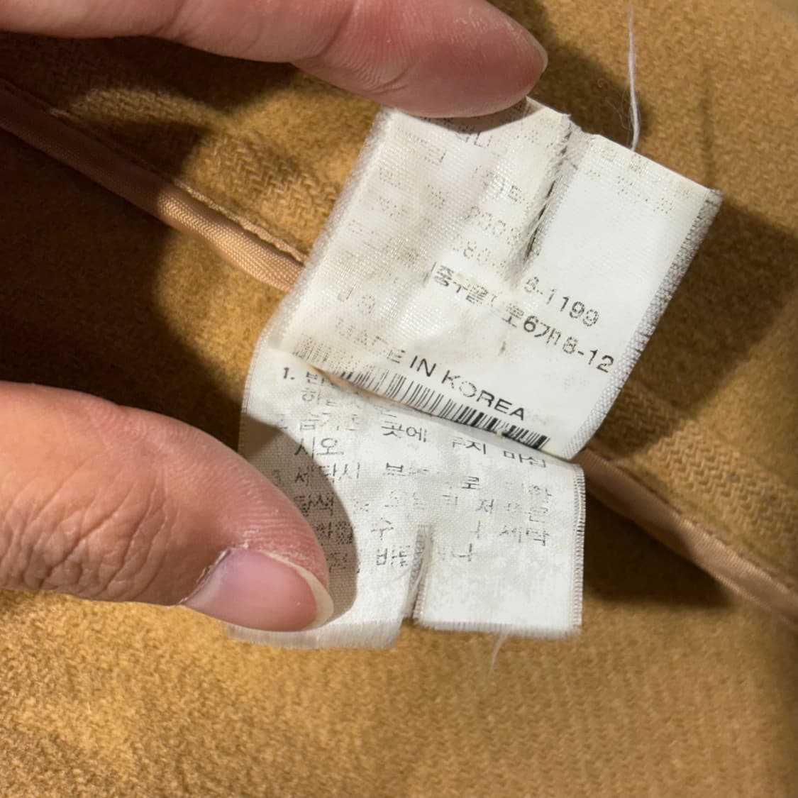 폴로 진스 베이지 빅포켓 후드 미니 로고패치 울블렌드 떡볶이코트 롱 코트 상품이미지7