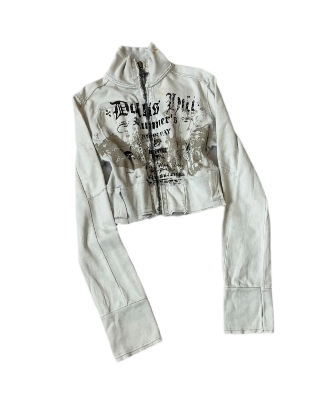 Salvage Crop Grunge Detail Zipup 상품이미지2