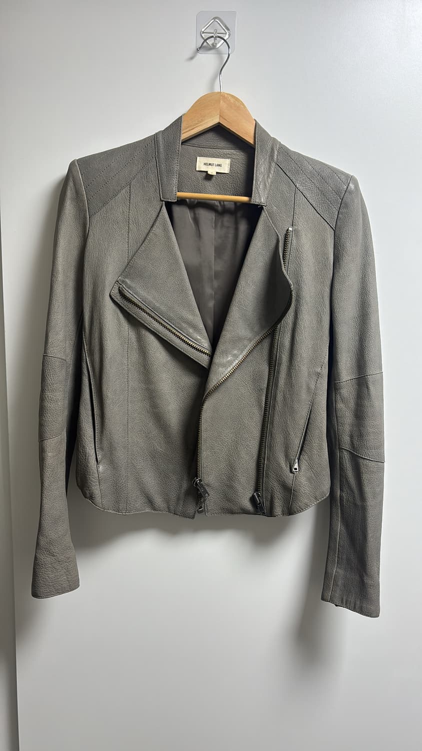 헬무트랭 그레이 램스킨 라이더자켓 상품이미지2