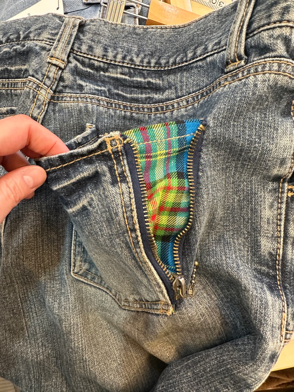 32) 데일리 토픽스 일본 빈티지 체크 포인트 워싱 청바지 상품이미지4